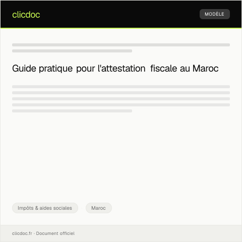 Aperçu du document Demande d’attestation fiscale pour le crédit d’impôt — Impôts & aides sociales, Maroc