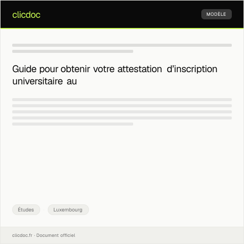 Aperçu du document Demande d’attestation d’inscription universitaire — Études, Luxembourg