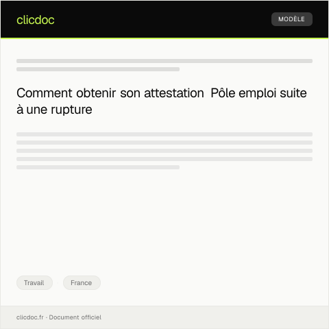 Aperçu du document Demande d’attestation Pôle emploi suite à une fin de contrat — Travail, France