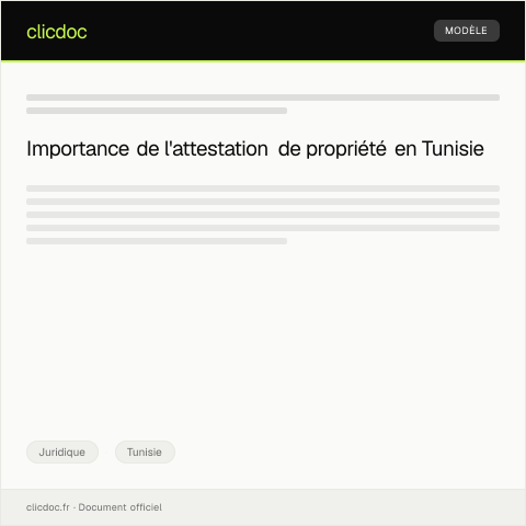 Aperçu du document Demande d'attestation de propriété auprès du Conservatoire des Fortifications — Juridique, Tunisie