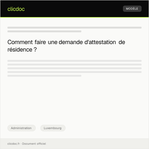 Aperçu du document Demande d’attestation de résidence auprès de la commune — Administration, Luxembourg