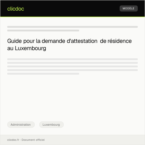 Aperçu du document Demande d’attestation de résidence pour le renouvellement de la carte d’identité — Administration, Luxembourg