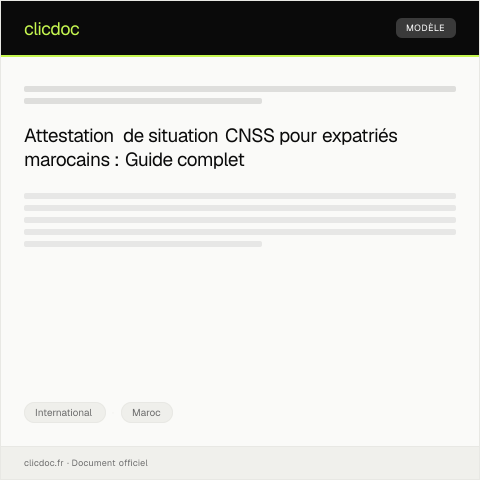 Aperçu du document Demande d'attestation de situation pour les expatriés marocains — International, Maroc