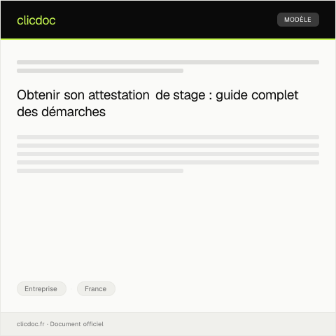 Aperçu du document Demande d'attestation de stage en entreprise — Entreprise, France