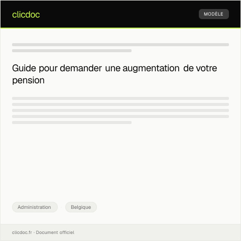 Aperçu du document Demande d'augmentation de pension — Administration, Belgique