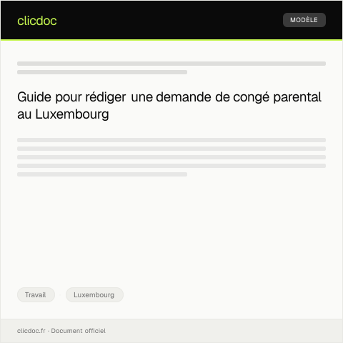 Aperçu du document Demande d'autorisation pour un congé parental — Travail, Luxembourg