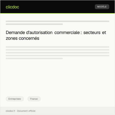 Aperçu du document Demande d’autorisation d’exploitation commerciale — Entreprises, France