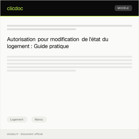 Aperçu du document Demande d'autorisation pour modification de l'état du logement — Logement, Maroc