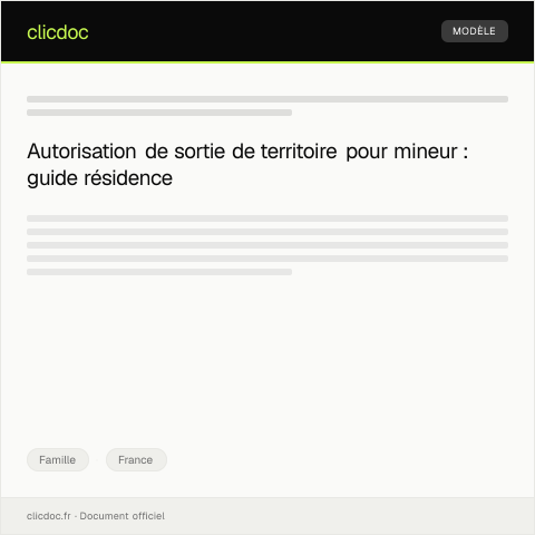 Aperçu du document Lettre de demande d’autorisation de sortie de territoire pour un mineur en résidence alternée — Famille, France