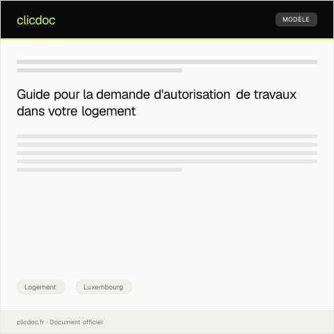 Aperçu du document Demande d'autorisation pour effectuer des travaux dans le logement — Logement, Luxembourg