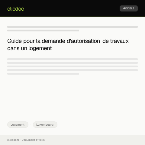 Aperçu du document Demande d’autorisation de travaux dans un logement — Logement, Luxembourg