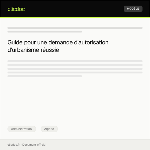Aperçu du document Demande d’autorisation d’urbanisme pour travaux de rénovation — Administration, Algérie
