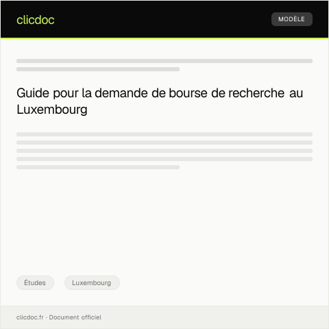 Aperçu du document Demande de bourse pour doctorat ou recherche postdoctorale — Études, Luxembourg