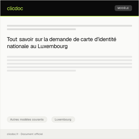 Aperçu du document Demande de carte d’identité nationale — Autres modèles courants, Luxembourg