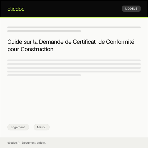 Aperçu du document Demande de certificat de conformité pour construction — Logement, Maroc