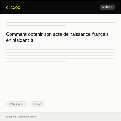 Aperçu du document Demande de certificat de naissance à l’étranger — International, France