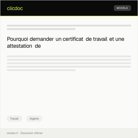 Aperçu du document Demande de certificat de travail et attestation de salaire — Travail, Algérie