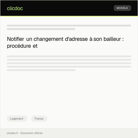 Aperçu du document Demande de changement d’adresse pour le logement — Logement, France