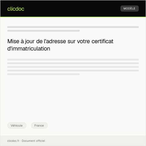 Aperçu du document Demande de changement de carte grise suite à un déménagement — Véhicule, France