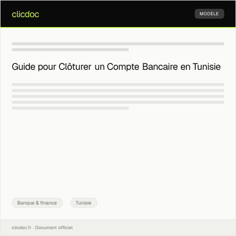Aperçu du document Demande de clôture de compte bancaire — Banque & finance, Tunisie