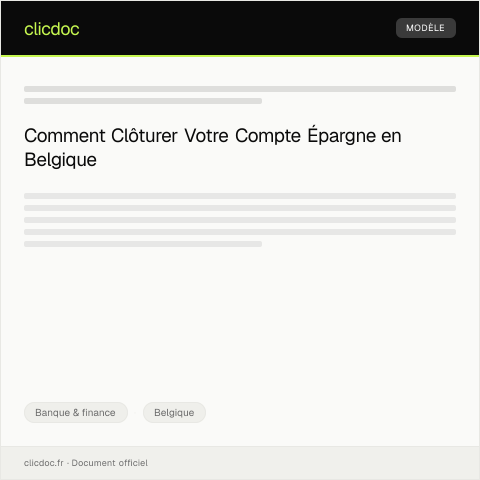 Aperçu du document Demande de clôture de compte épargne — Banque & finance, Belgique