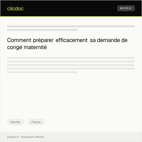 Aperçu du document Congé maternité — Famille, France