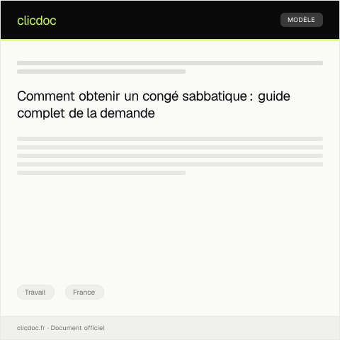 Aperçu du document Demande d'autorisation pour un congé sabbatique — Travail, France
