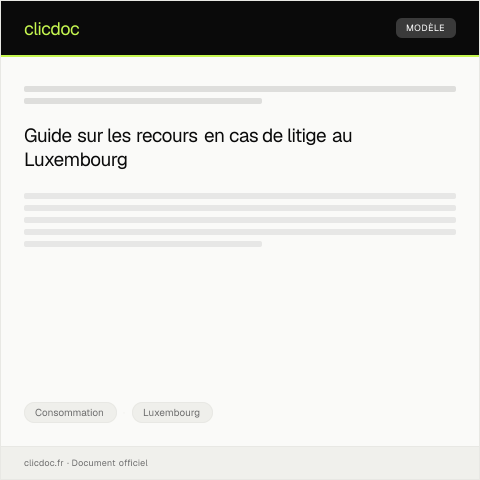 Aperçu du document Demande de conseils pour recours en cas de litige — Consommation, Luxembourg