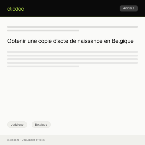 Aperçu du document Requête pour obtenir la copie d'un acte de naissance — Juridique, Belgique