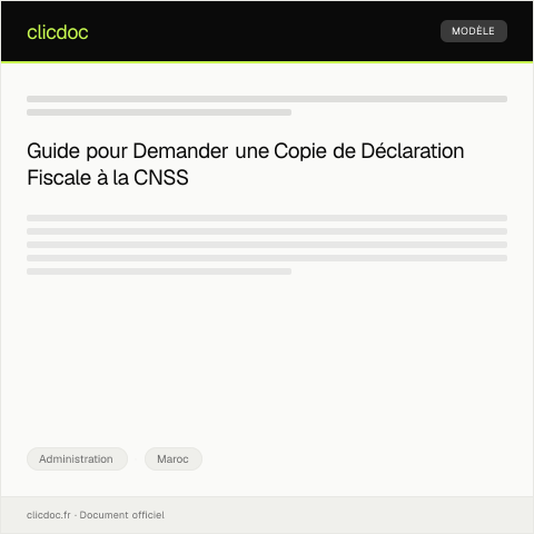 Aperçu du document Demande de copie de déclaration fiscale — Administration, Maroc