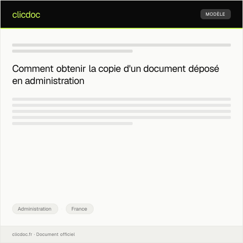 Aperçu du document Demande de copie de document administratif — Administration, France