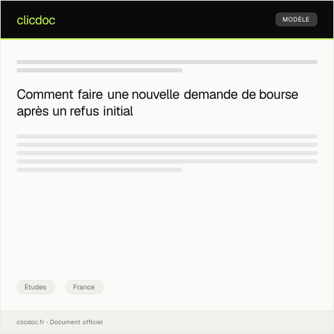 Aperçu du document Demande de bourse d’études après échec à la première demande — Études, France