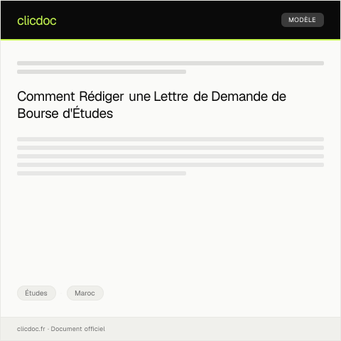 Aperçu du document Demande de bourse d’études auprès du ministère de l’Éducation nationale — Études, Maroc