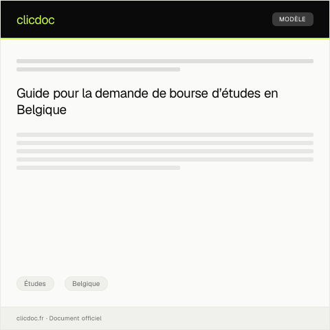 Aperçu du document Demande de bourse ou d’allocation d’études — Études, Belgique