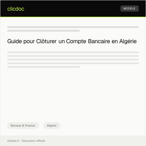 Aperçu du document Demande de clôture de compte bancaire — Banque & finance, Algérie