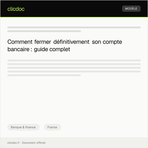 Aperçu du document Demande de clôture de compte bancaire — Banque & finance, France