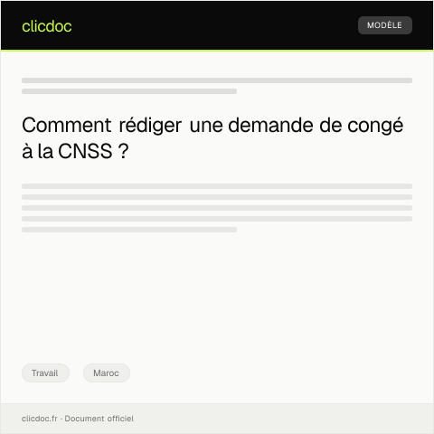 Aperçu du document Demande de congé — Travail, Maroc