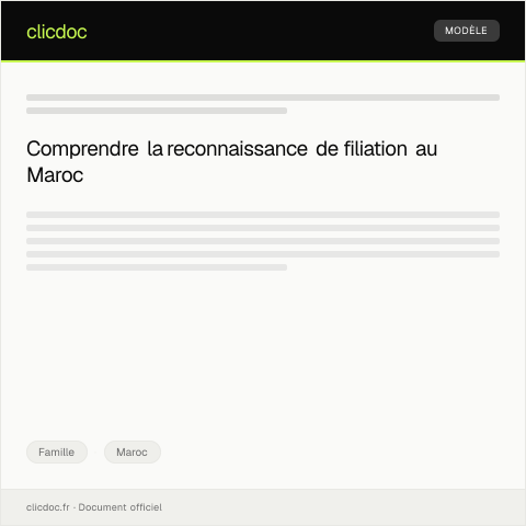 Aperçu du document Demande de déclaration de reconnaissance de filiation — Famille, Maroc