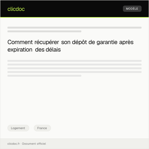 Aperçu du document Demande de dérogation pour le dépôt de garantie au-delà du délai légal — Logement, France