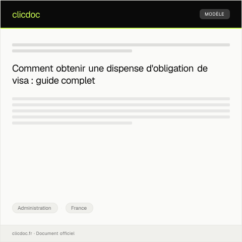 Aperçu du document Demande de dispense d’obligation de visa — Administration, France