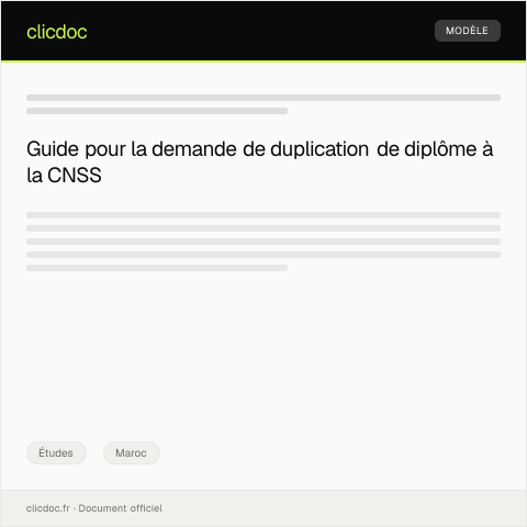 Aperçu du document Demande de duplication de diplôme — Études, Maroc