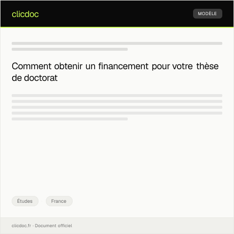 Aperçu du document Demande de financement pour un doctorat — Études, France