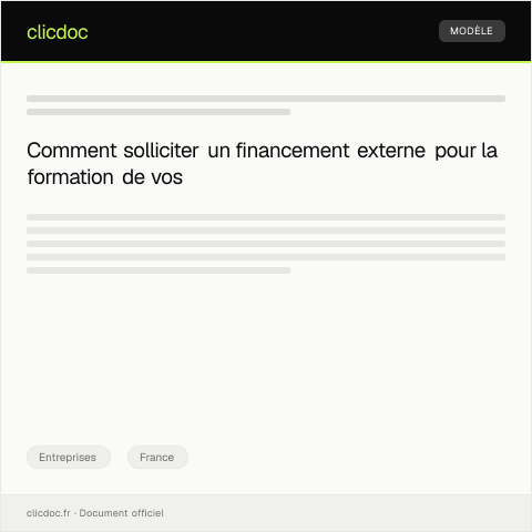 Aperçu du document Demande de formation pour salariés — Entreprises, France