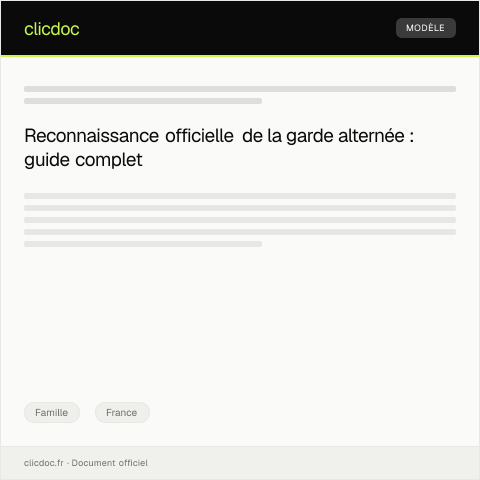 Aperçu du document Demande de reconnaissance de garde alternée auprès du tribunal — Famille, France