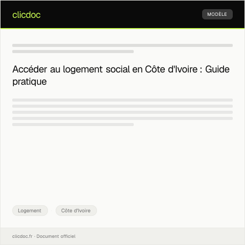 Aperçu du document Demande de logement social — Logement, Côte d'Ivoire