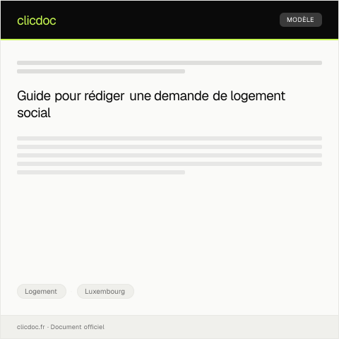 Aperçu du document Demande de logement social — Logement, Luxembourg