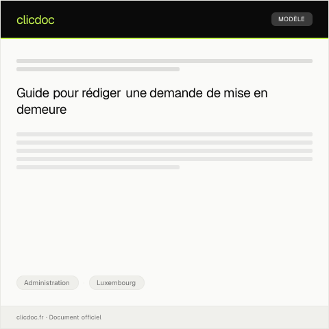 Aperçu du document Demande de mise en demeure — Administration, Luxembourg