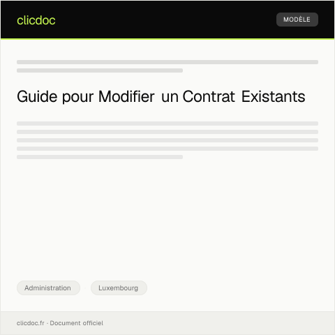 Aperçu du document Demande de modification de contrat — Administration, Luxembourg