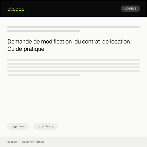 Aperçu du document Demande de modification du contrat de location pour travaux d’amélioration — Logement, Luxembourg