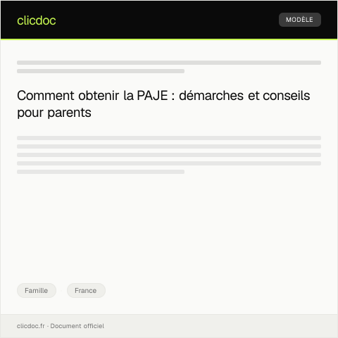 Aperçu du document Demande de prestation d’accueil du jeune enfant (PAJE) auprès de la CAF — Famille, France